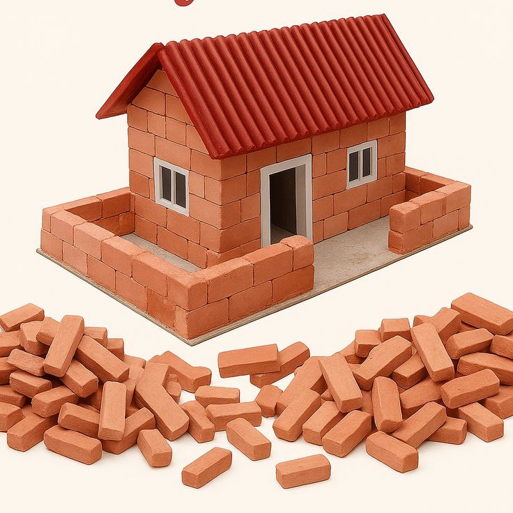 100 PCS Mini Clay Bricks for Miniature House Building | DIY Crafts | Doll House Construction | School Project Building Blocks