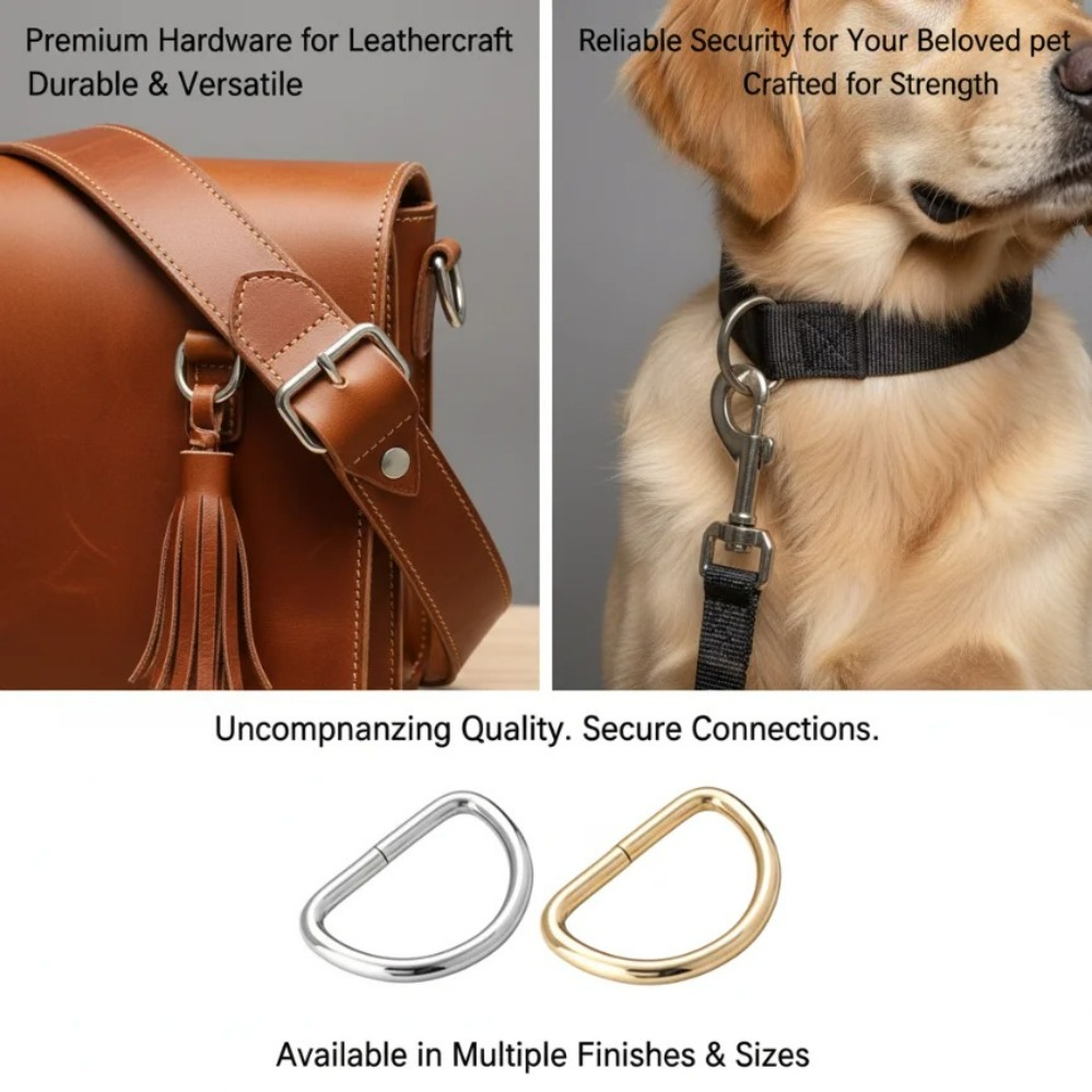 5pcs Metal D Ring Buckle for Webbing Backpack Bag Parts Leather Craft Strap Belt Purse Pet Collar Clasp High Quality Metal