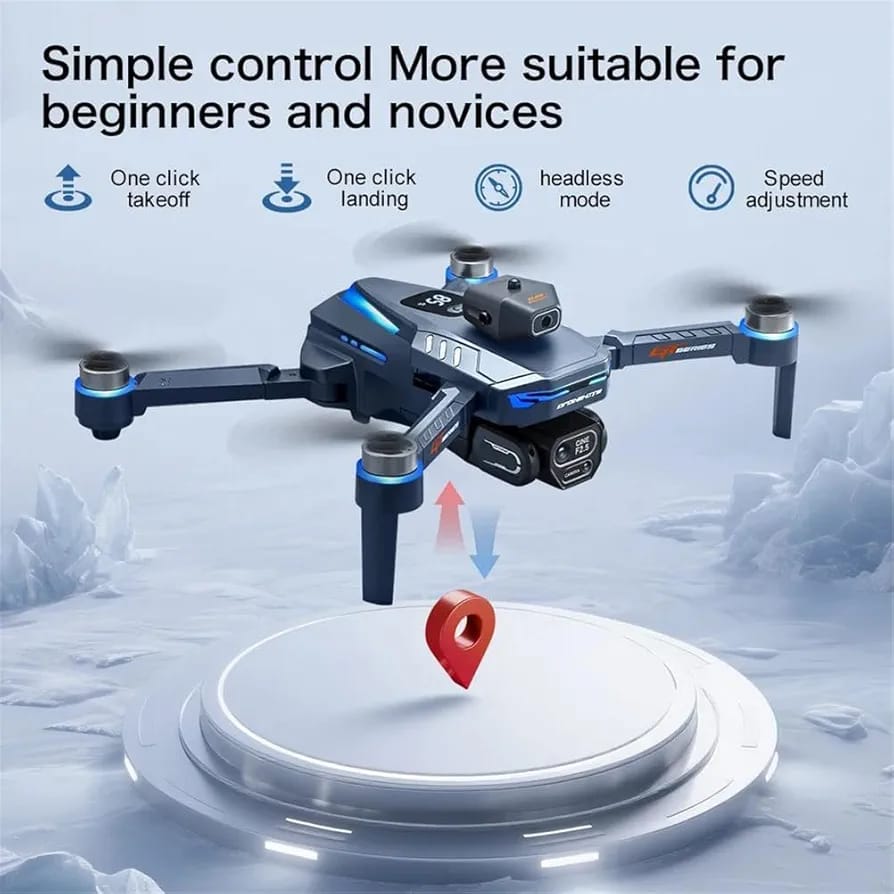 New GT8 Series Drone with Dual Camera & Display Remote with GPS - 4K Optical Flow | Cine F2.5 Lens | Foldable Design | Brushless Motor Drone Optical Flow Positioning Camera Drone