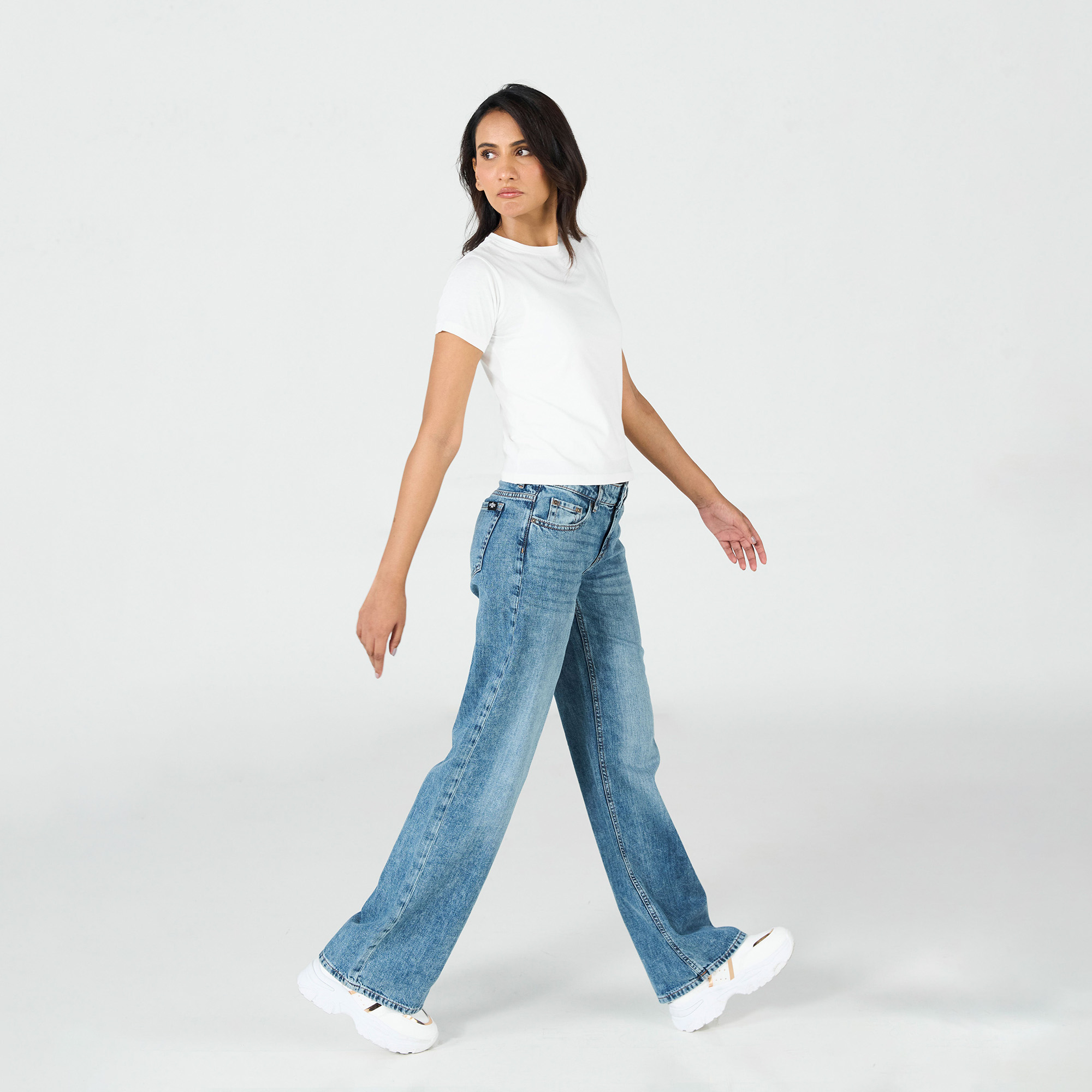 Rockstar Jeans - Low Rise Wide Leg Jeans For Women - Denim Full Pant For Women