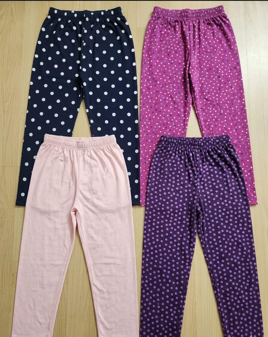 Pack of 2 random colour printed ladies breatheable cotton jersey trousers pajama