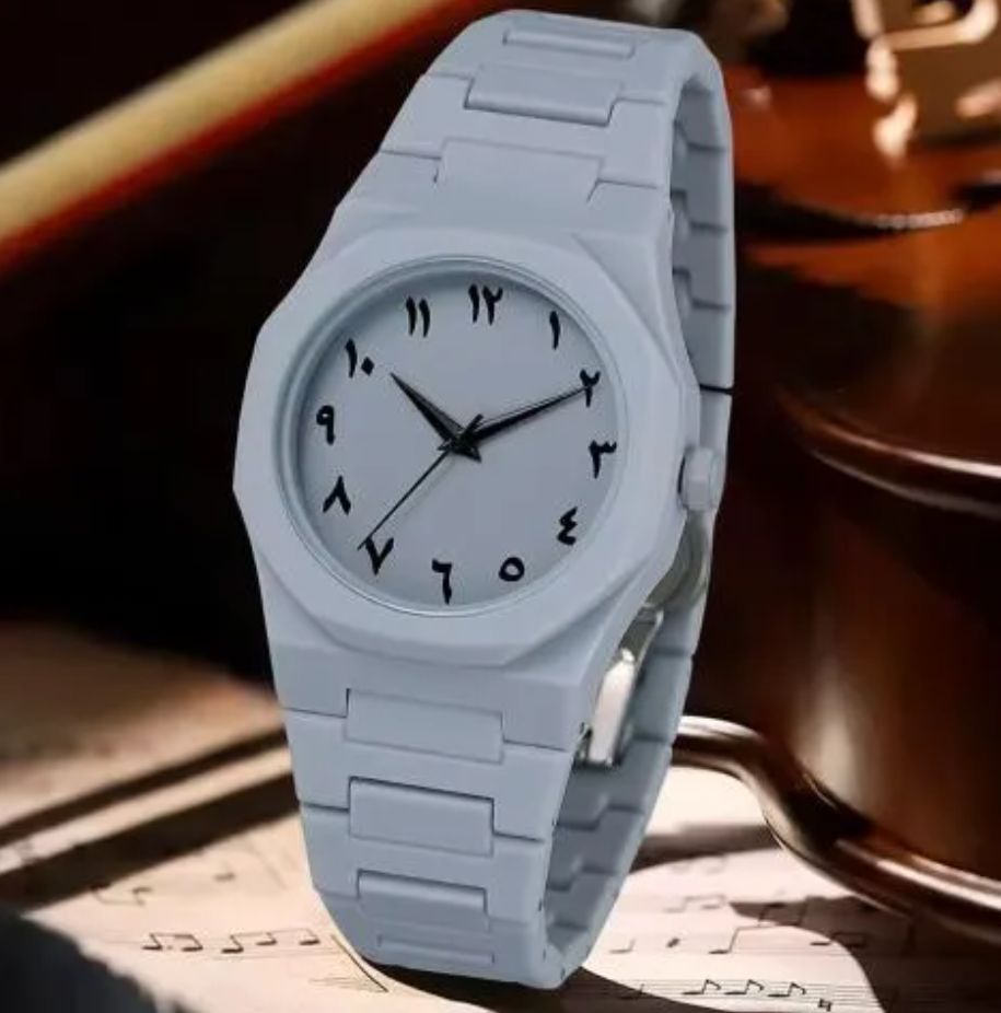 Arabic Aura Watch (Premium Quality) White Men Watch