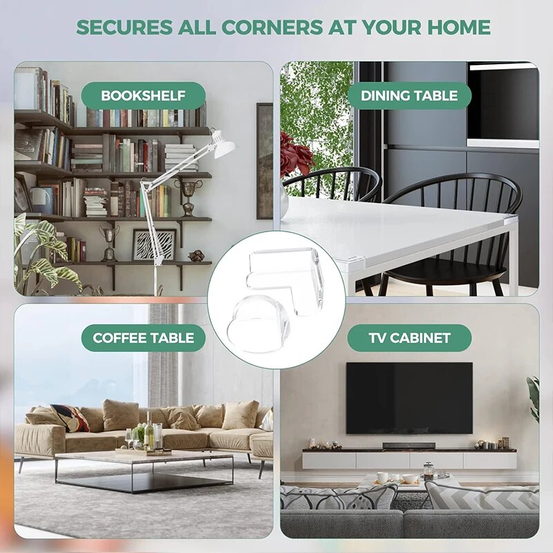 Table Corner Protector Transparent Self-Adhesive Anti-Collision Furniture Corner Protector 4-Pcs