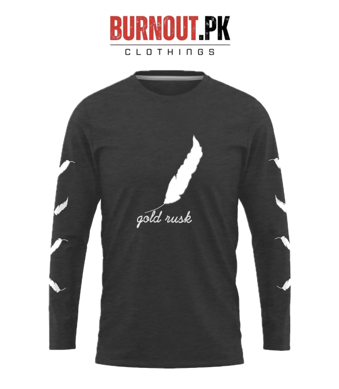 BURNOUT.PK NEW TRENDY SUMMER COLLECTION LEAF PRINTED FULL SLEEVE TSHIRTS FOR MENS