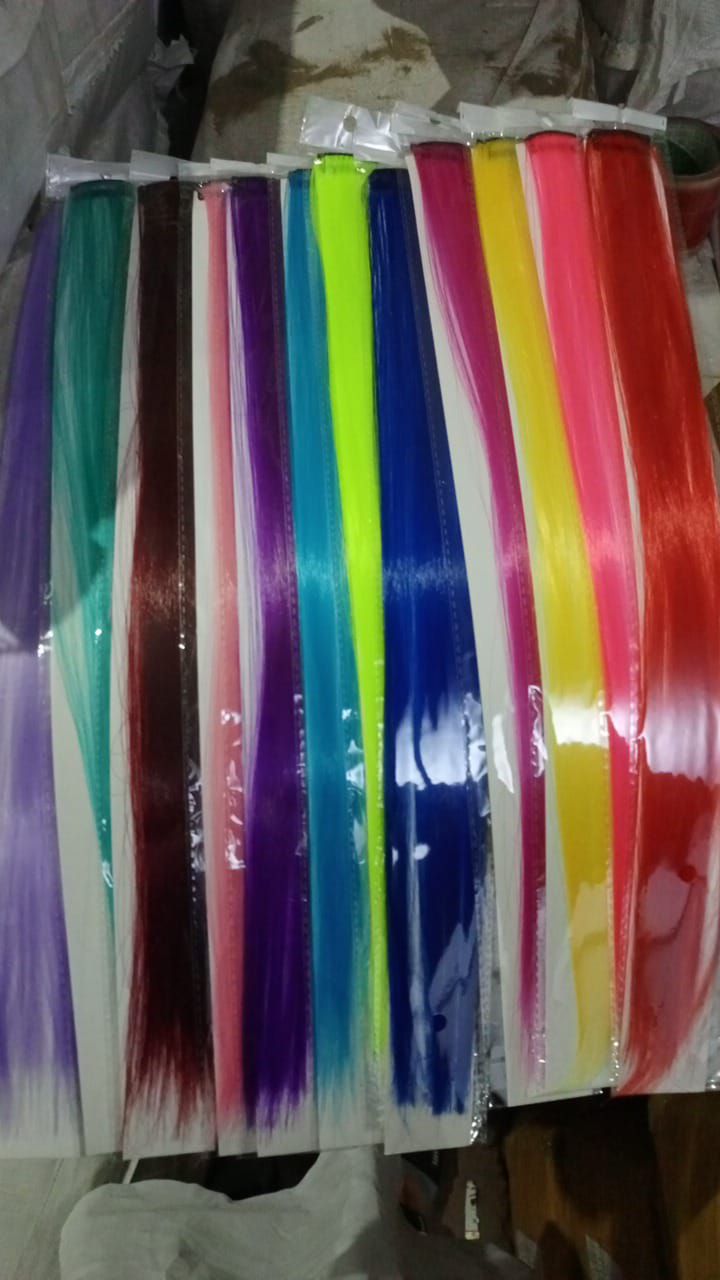 Pack of 12 Funky Color synthetic hair extensions for girls and women