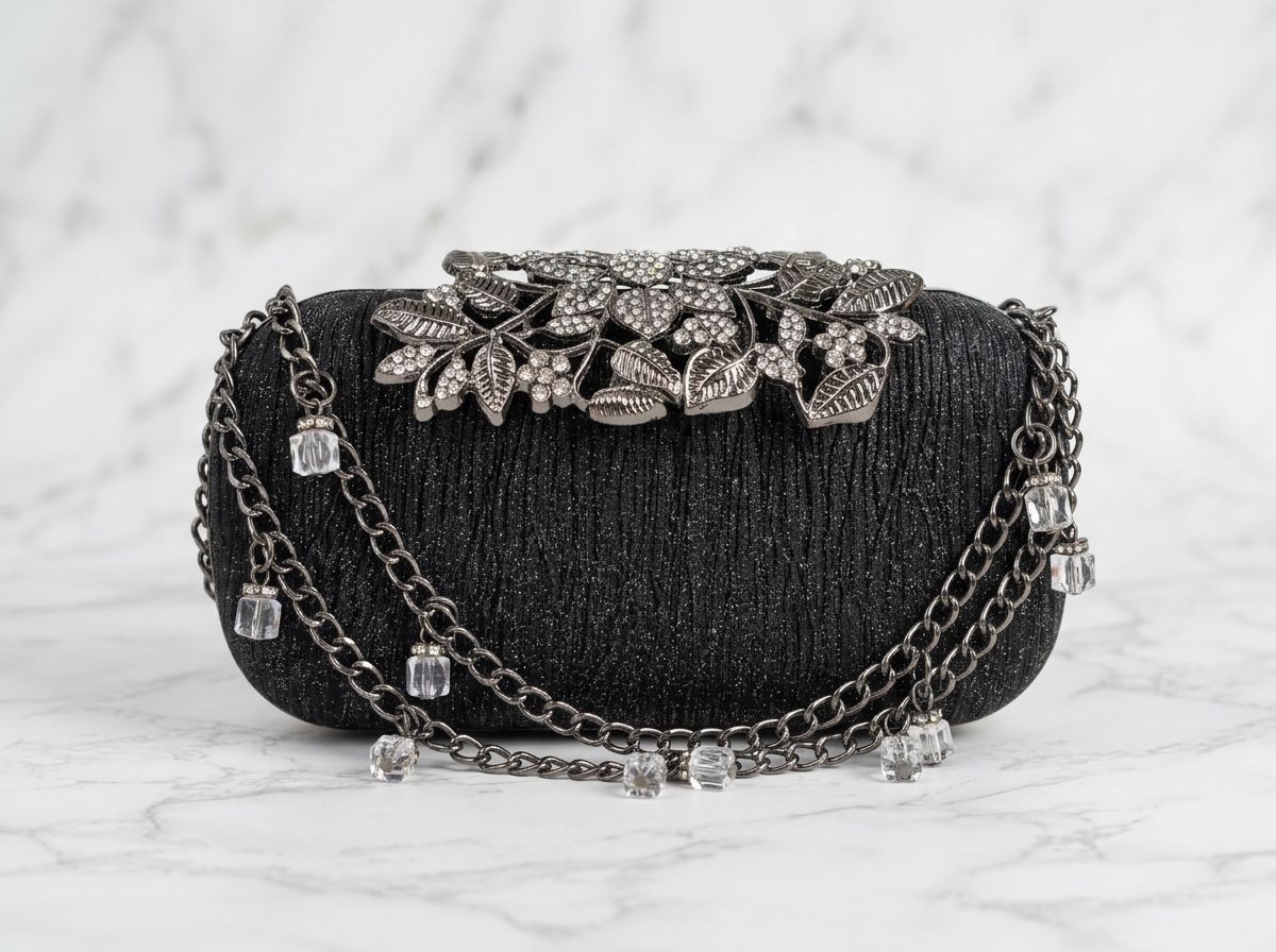 New Leaf Brooch Double Chain Clutch