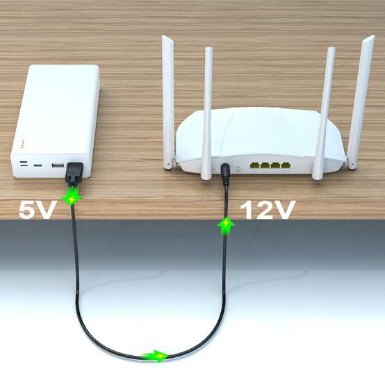 Wifi Router Data Cable Power Bank 5v convert to 9v 12v