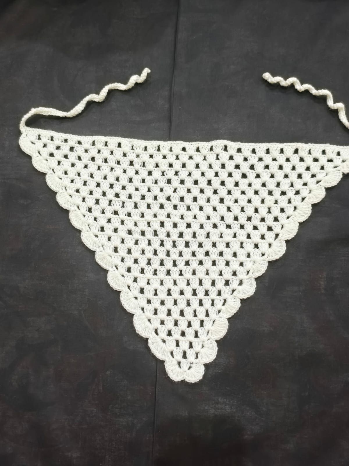 Handmade Crochet Bandana Head Scarf Boho Hair Accessory