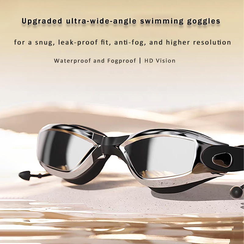 Swimming Goggles Adult Pool Glasses Anti Fog Men Women UV Protection Optical Waterproof Swim Eyewear with Earplugs