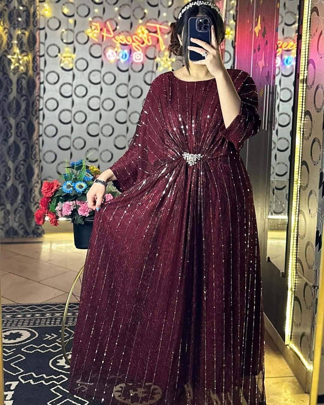 Moonlight Kaftan Maxi - Inner Attached Kaftan - Free Size - Party & Wedding Wear Fancy Dress for Women & Girls