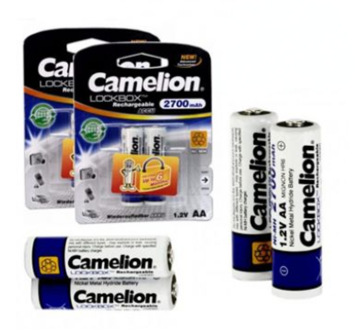 Pack Of 4 - 100% Original Rechargeable Camelion HLOCKBOX Battery AA 2700Mah 4 Cell Pack pre-Charged with Battery Storage Box for high Drain Devices, Toys, shavers, Gaming Controls, Camera Flashlight, Microphones