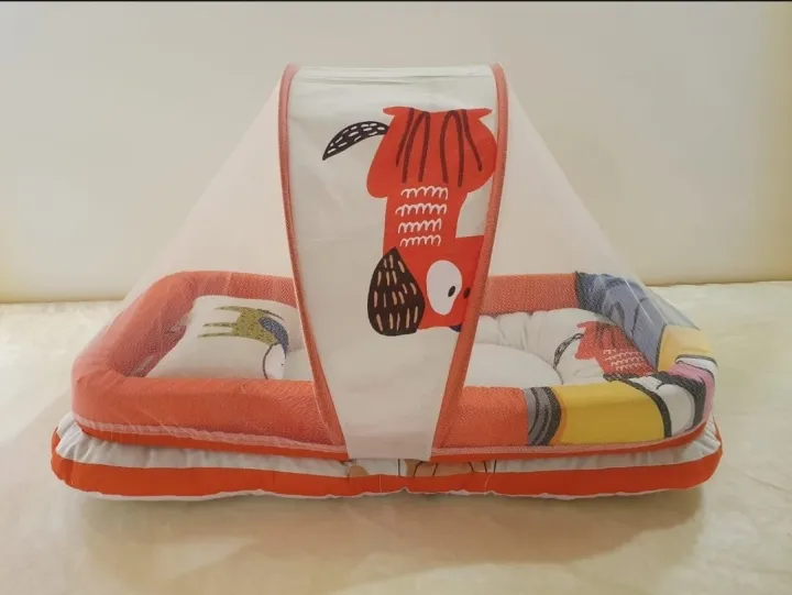 Baby Bed with Mosquito net and 1 pillow, Comfortable New born
