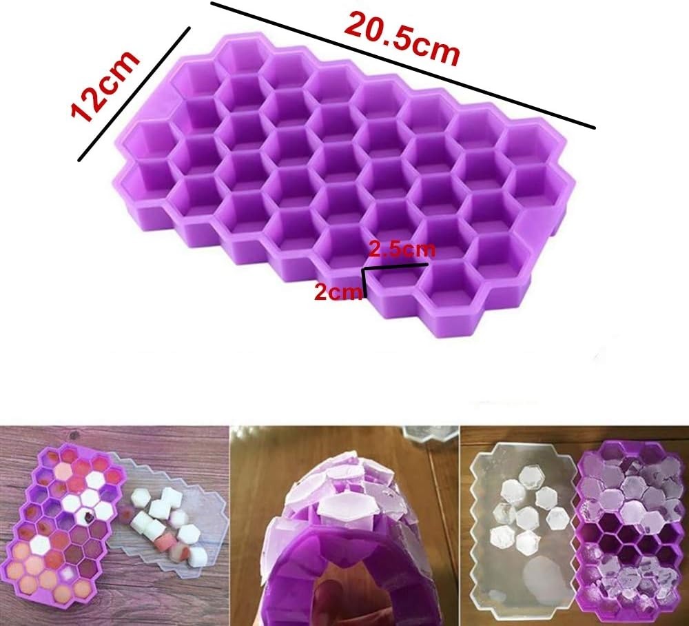 37-Cavity Silicone Honeycomb Ice Cube Tray with Lid - photo 4