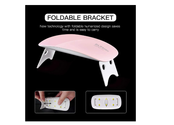 "SUN Mini UV LED Nail Lamp for Gel Polish Drying - Portable Manicure Machine with Sunlight Technology, Not Glaring, Not Black Hand, 6W Power Nail Dryer for Home & Salon Use, Quick Curing Light"