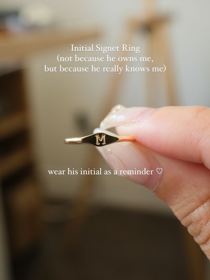 Minimalist Letter Name Ring – Custom Laser Engraved Stacking Ring