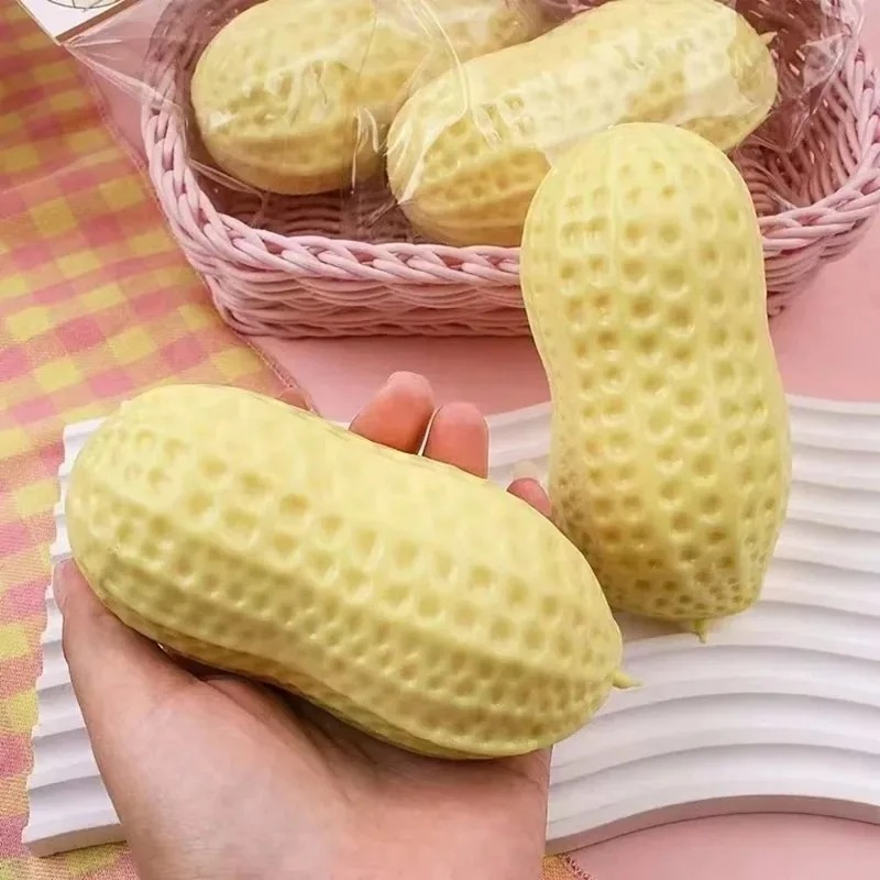 =*Peanut Stress Ball Crunchy Squeeze Bal Squishy Toy Simulated Peanut Squeeze Stress Relief Buttery-Soft Feel ASMR SensoryAdults
