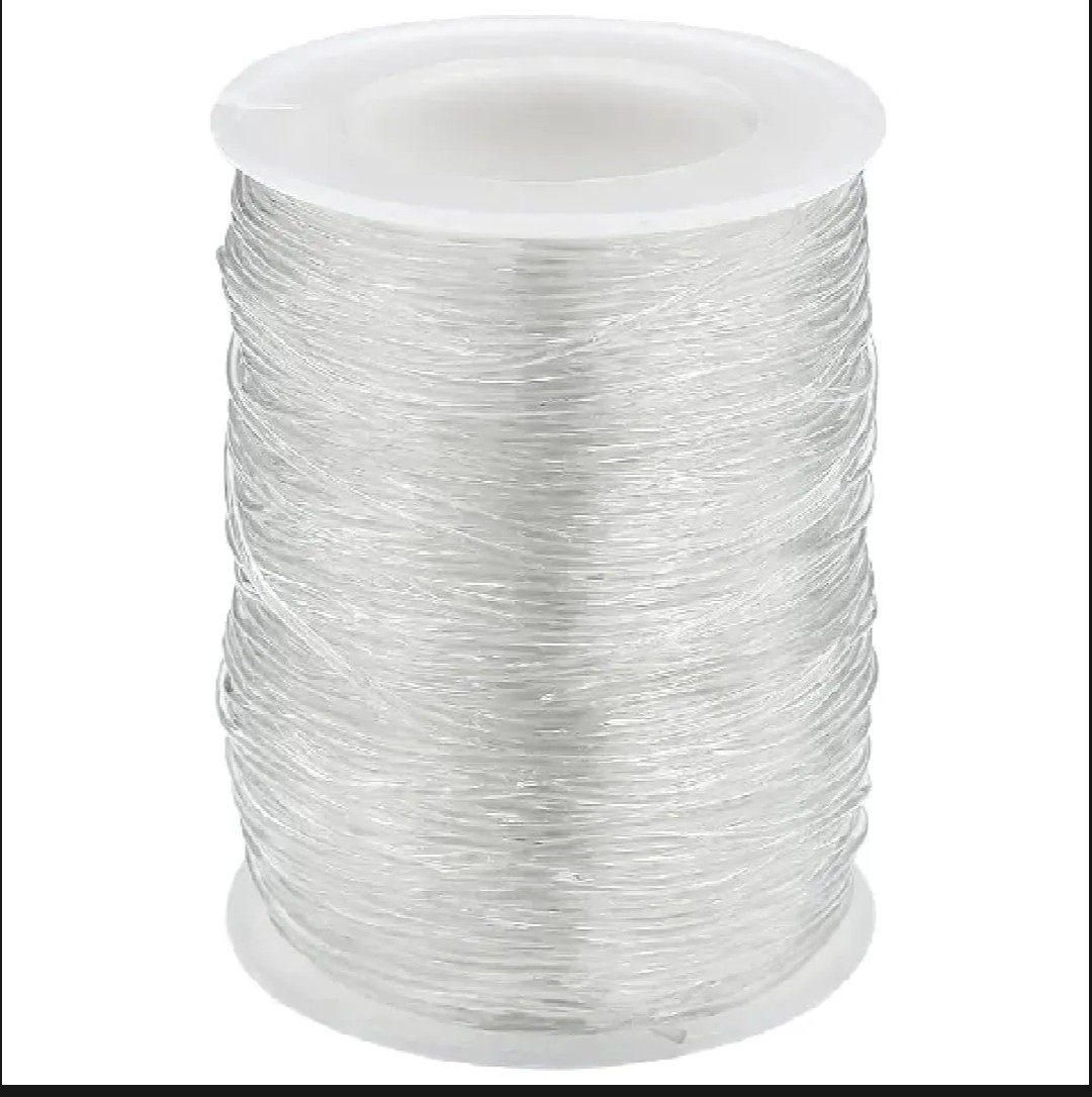 White Strechy Elastic Cord Thread -  Strong Elastic Strings For Jewellery Making