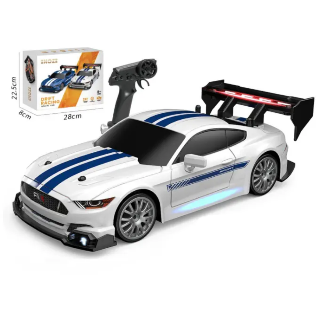 1:24 Racing Car, Mini RC Drift Car, 2.4G RC Car Toy with Remote Control and LED Light, 4WD 30 km/h Remote Control, Mini RC Car for Boys and Girls, Children's Toy