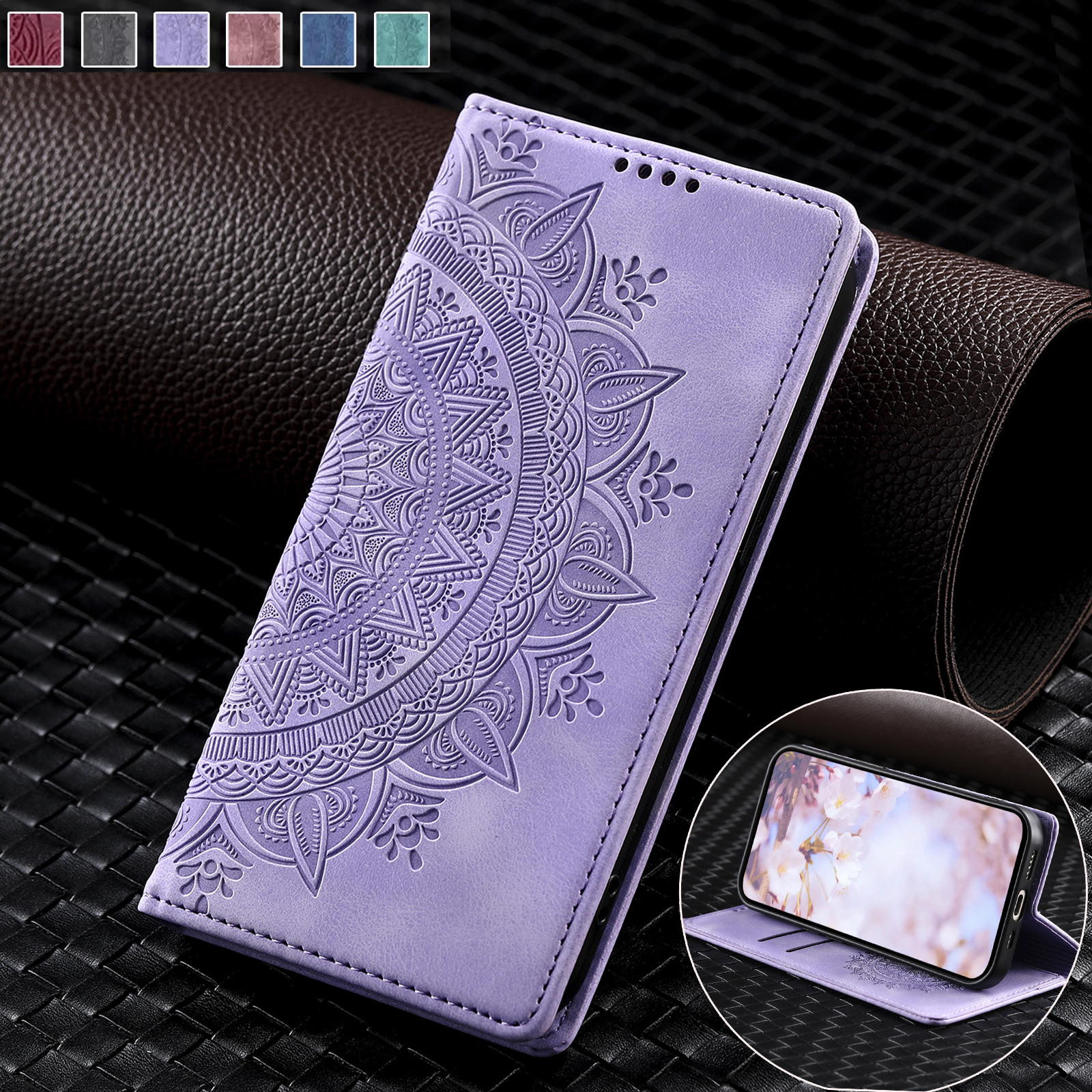 Embossed Totem Flip PU Leather Case For  RedMi Note 15 14 13 Pro Plus + 15C 14C 13C 5G Wallet Card Solt Phone Bag Cover