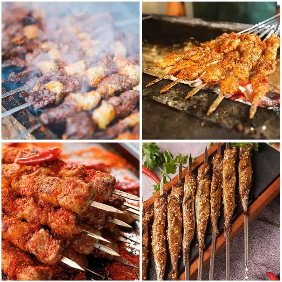 Stainless Steel BBQ Skewers 6Pcs