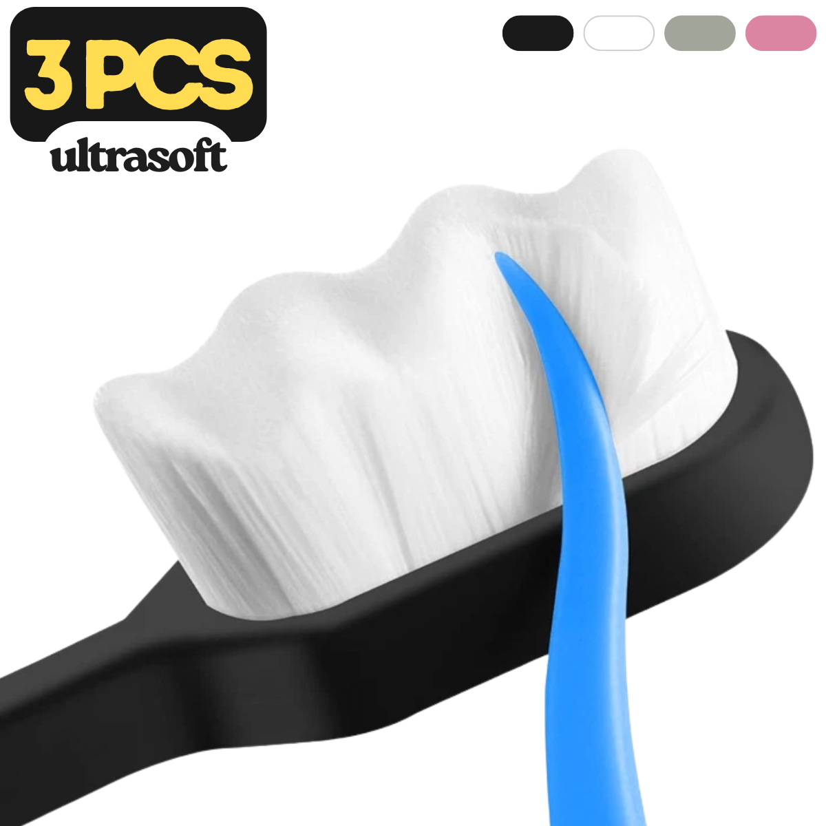 Ultra Fine Soft Nano Bristle Toothbrush Sensitive Gum Care Deep Cleaning Microfiber Bristles Antibacterial Oral Care for Teeth & Gum Health (Pack of 1 & 3)