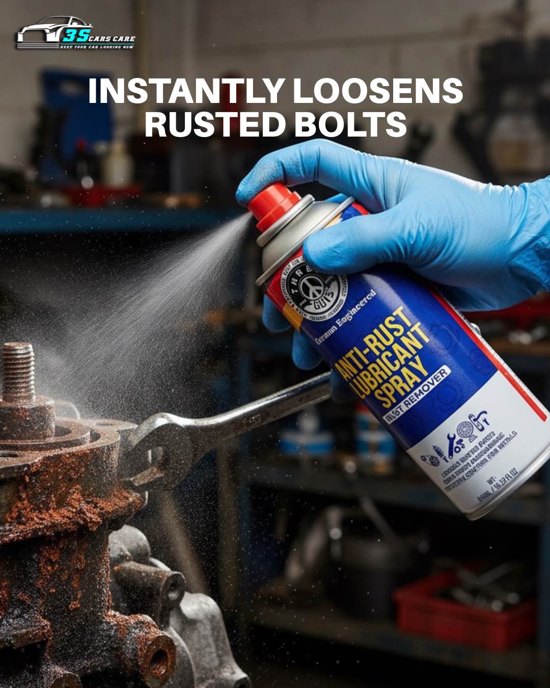 THREE GUYS Anti-Rust Lubricant Spray | Penetrating Oil, Rust Remover & Multi-Purpose De-Rust Spray | German Engineered