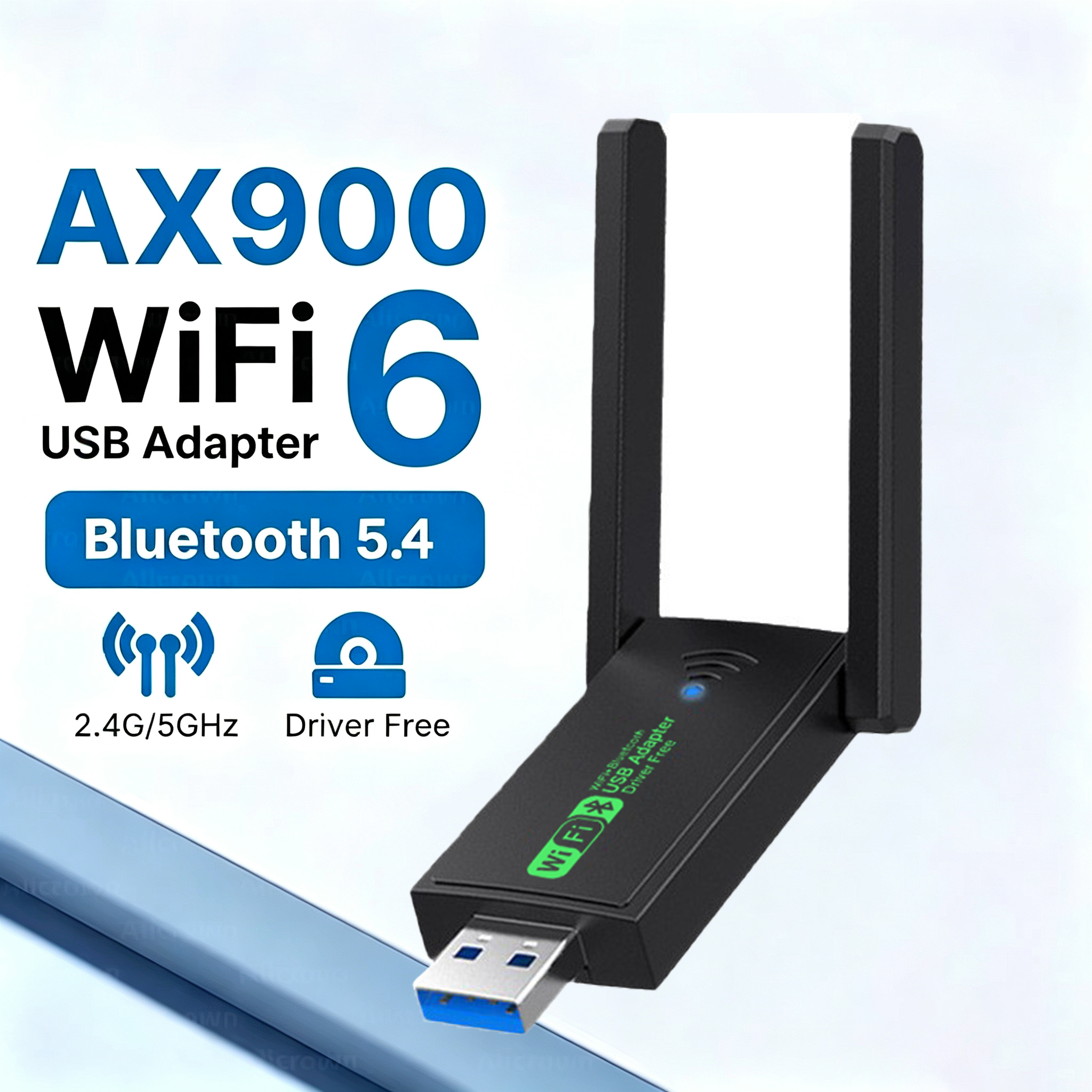AX900 WIFI6 Bluetooth 5.4 USB Wireless Adapter 2.4G/5Ghz 900Mbps Dual Band 4-Antennas WiFi Network Card Dongle Only For WIN10/11