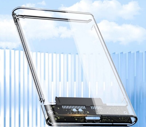 Portable External USB 2.5 transparent HDD and SSD case