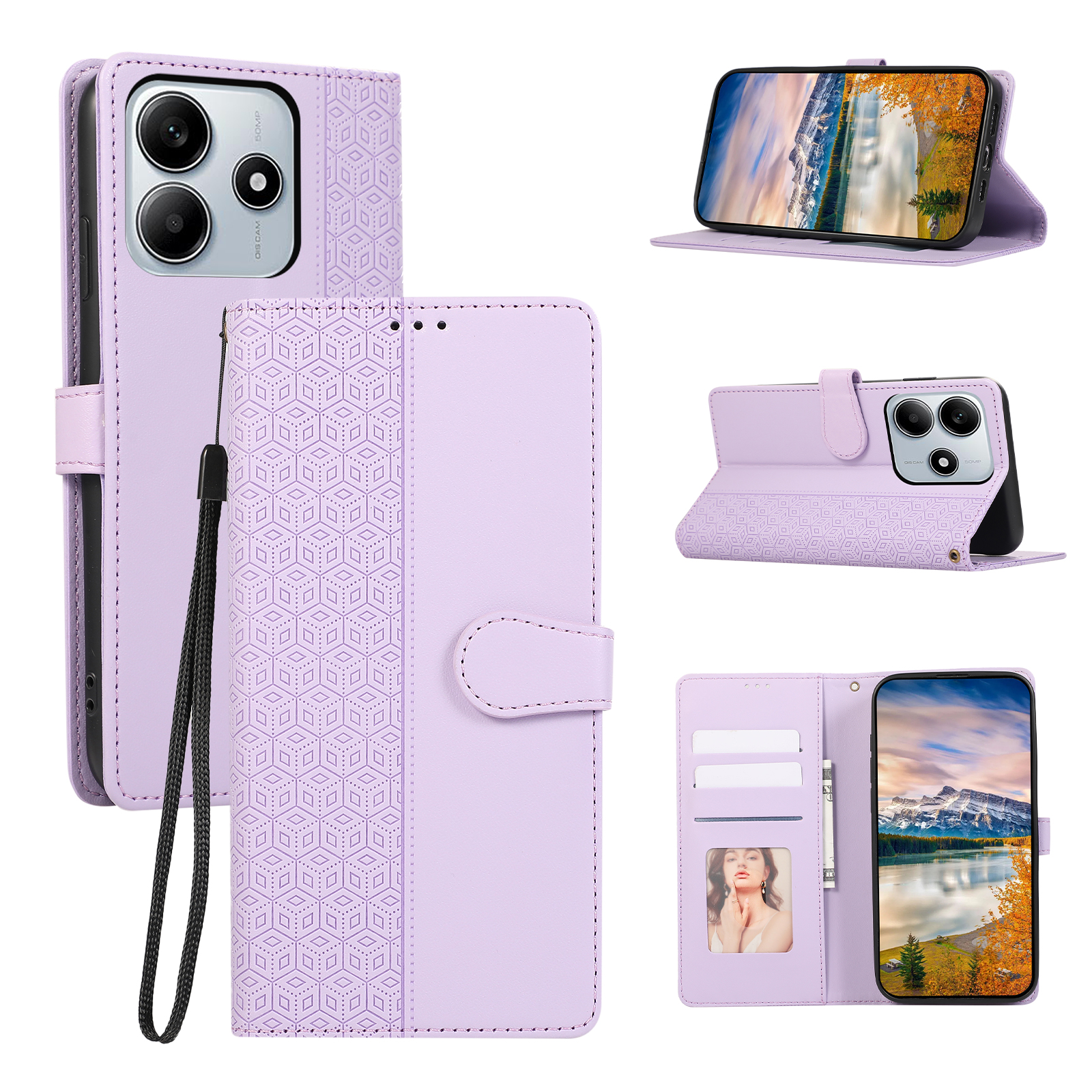 Flip Leather Case For  Redmi Note 15 14 13 12 11 10 K80 K60 C R T A4 A5 A3 Pro Plus Lite 4G 5G Card Slots Wallet Cover