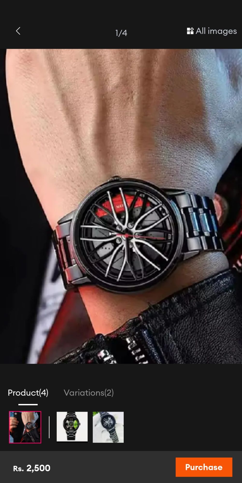 360 Degree Rotatable Rim Watch for Men - Trending Car Wheel Design Wrist Watch - Stainless Steel Waterproof Quartz Watch for Boys - Luxury Sport Wheel Rotation Watch - VibeMotion Original