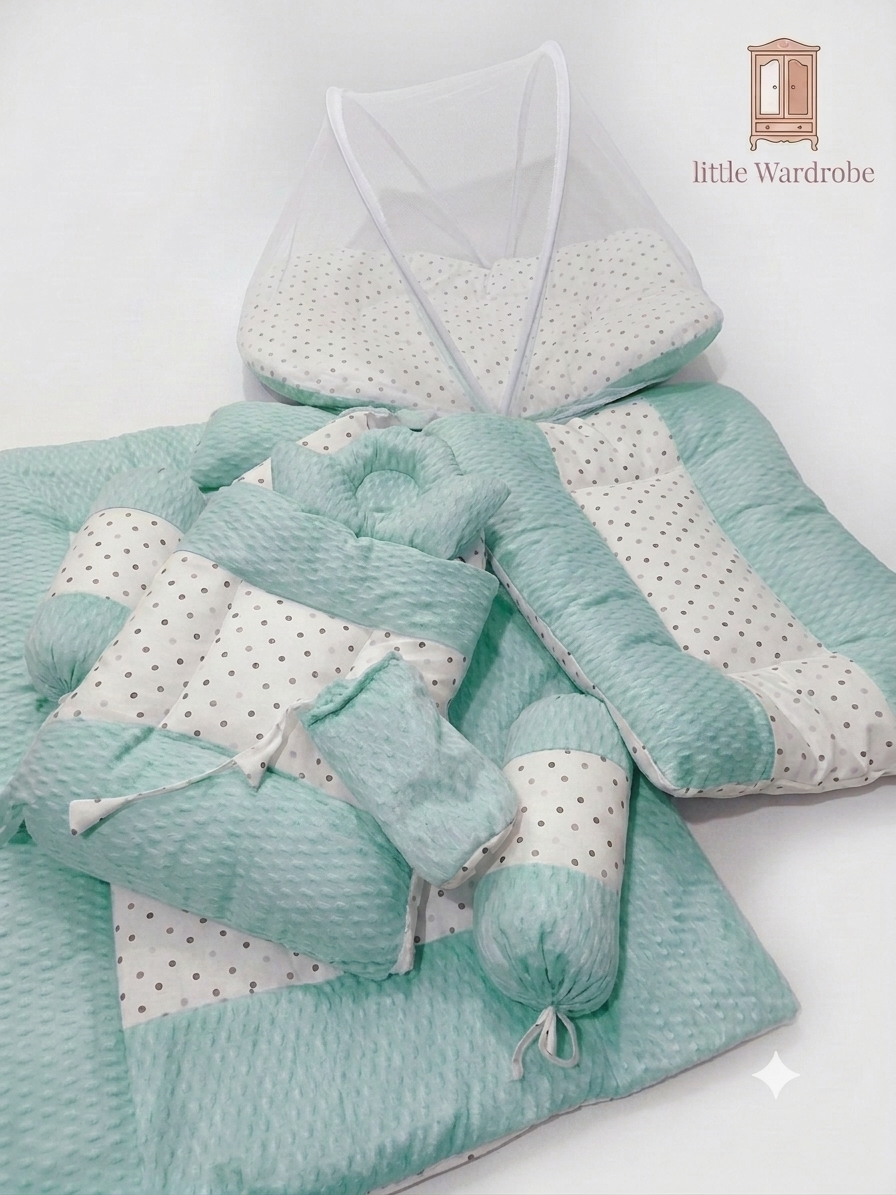 New High quality baby 8pcs new born baby bister set in premium Quality in random colours and designs by little Wardrobe