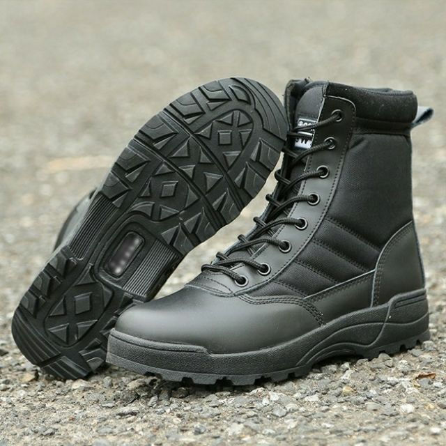Military Combat Swat Shoes / Boots Men Breathable Special Forces Hiking Army Shoes Lightweight Outdoor Training Non-Slip Tactical Patrol Shoes, Black Long Shoes Cheap price Discount