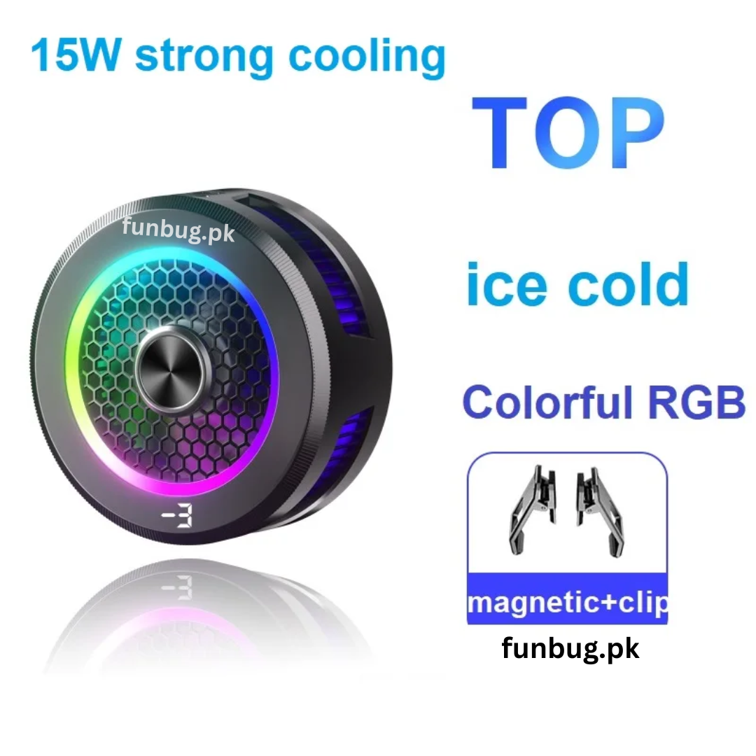 FunBug AL19 Mobile Phone Cooler Collection - Magnetic Semiconductor Cooling Fan & Back Clip Radiator for PUBG Free Fire Gaming | Instant Freezing Heat Sink for Smartphones & Tablets - 100% ORIGINAL