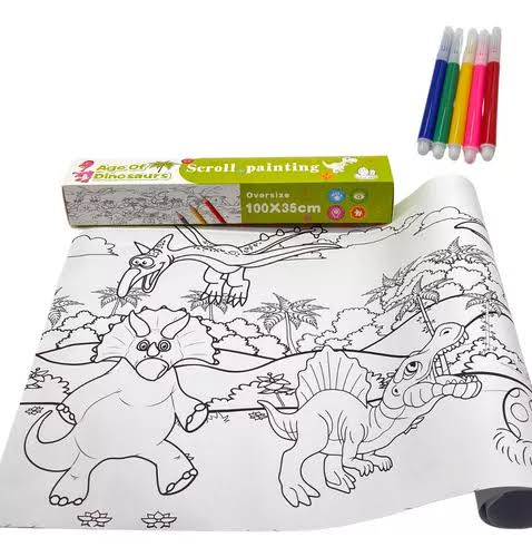 Children's Doodle Drawing Paper Roll | Kids Art Coloring Roll for Toddlers & Preschoolers | Works with Crayons, Markers & Watercolors | DIY Creative Activity Gift for Boys & Girls |