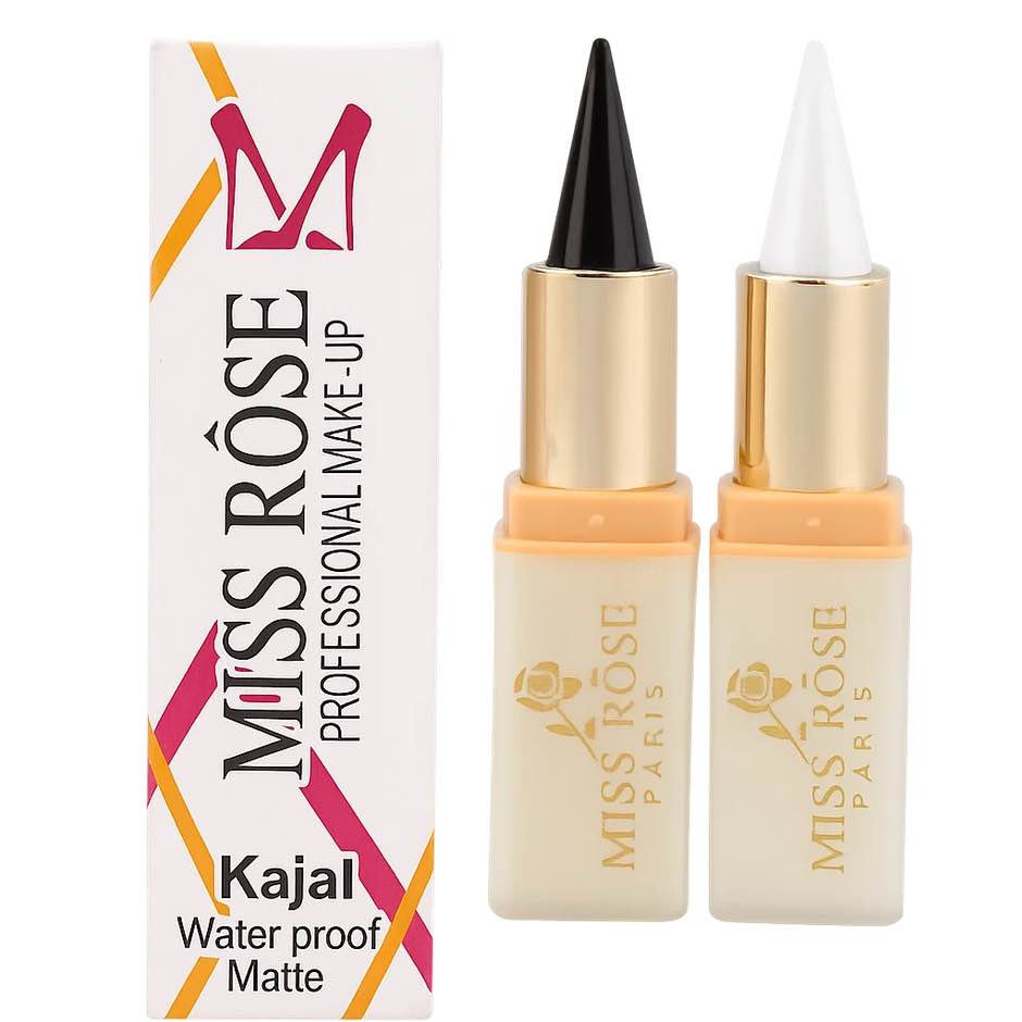 Waterproof Matte Kajal Set - Black & White Eye Liners