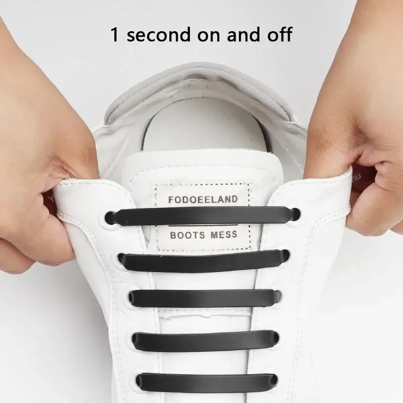 12Pcs Silicone Shoelaces Elastic No-Tie Shoe Laces for Sneakers Kids & Adults One Size Fits All  Shoelaces for All Shoes