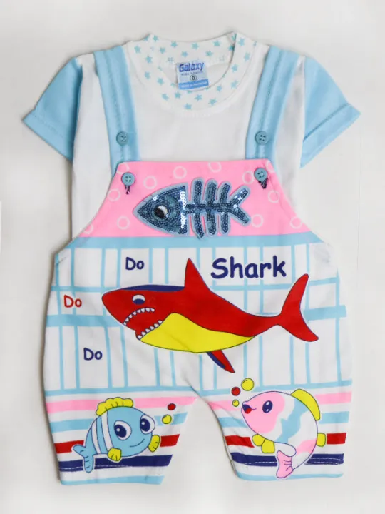 baby delights Newborn Baba Romper 0Mth - 6Mth Shark Blue