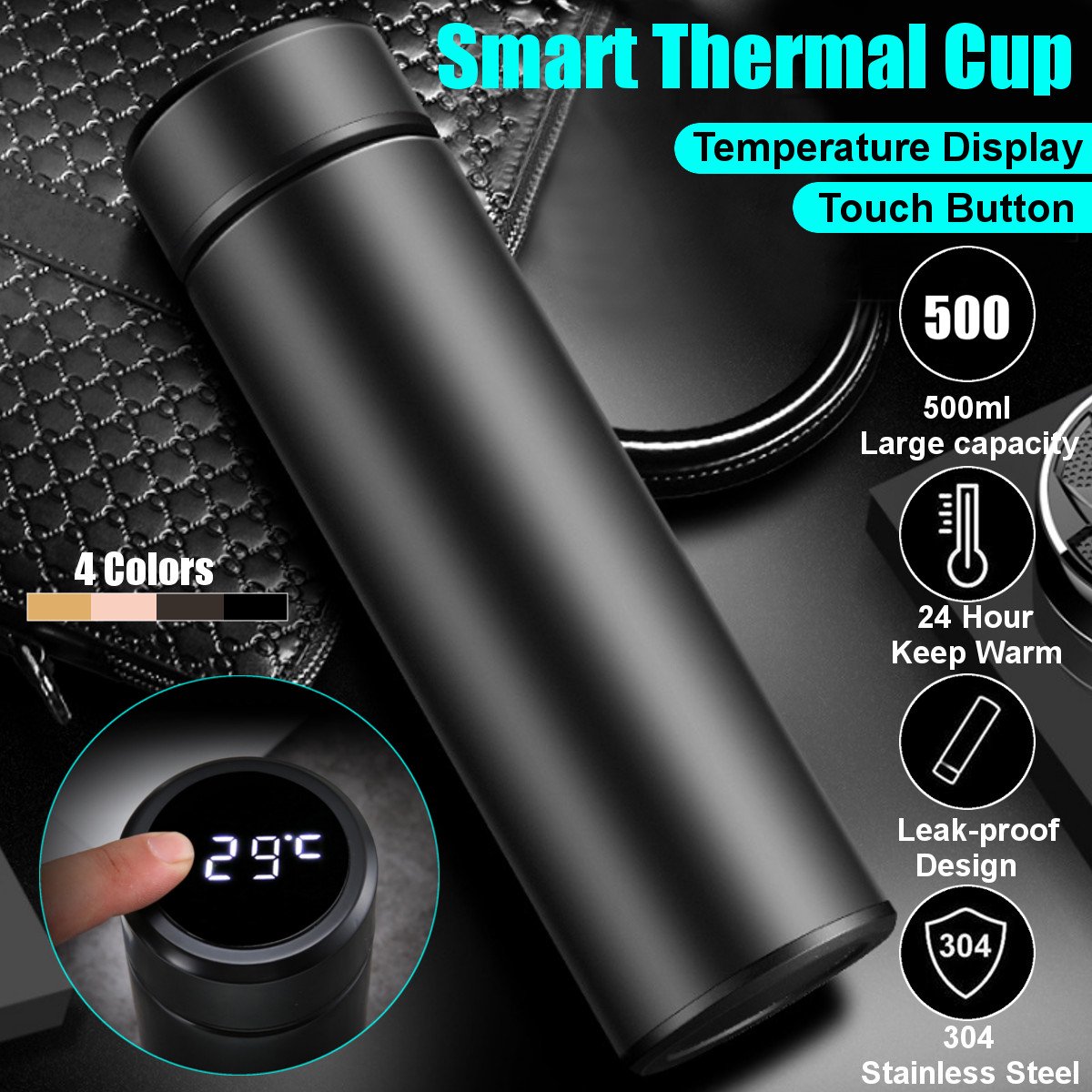 500ml Smart Thermos Flask with LED Temperature Display - photo 1
