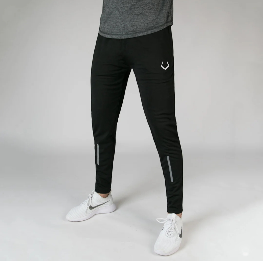 Men's Plain Casual Trouser with Zipper Pocket and Reflective Bottoms