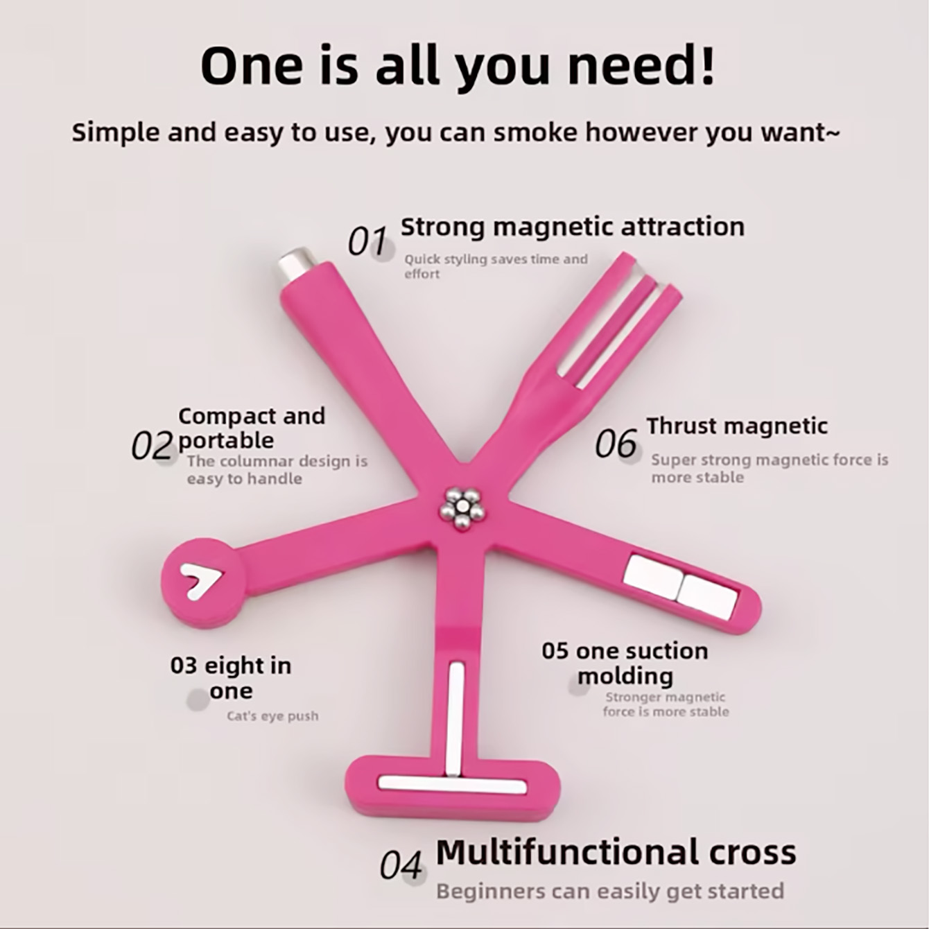Popular New 8in1 Nail Magnet Multi Functional For Attracting Glass Beads Cat Eye Nail Polish And Gel Polish