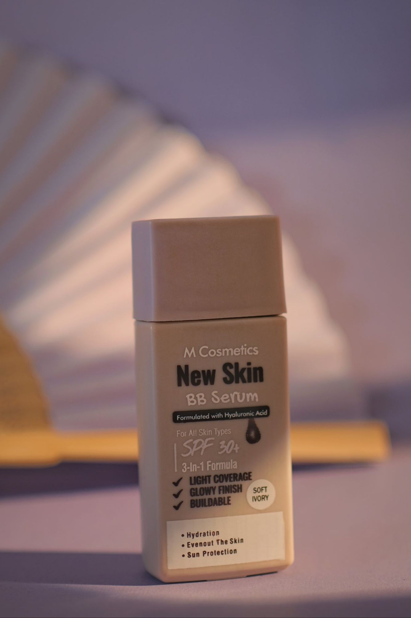 M Cosmetics New Skin BB Serum | SPF 34 | Shade SOFT IVORY | 3-in-1 Hydrating BB Serum with Hyaluronic Acid
