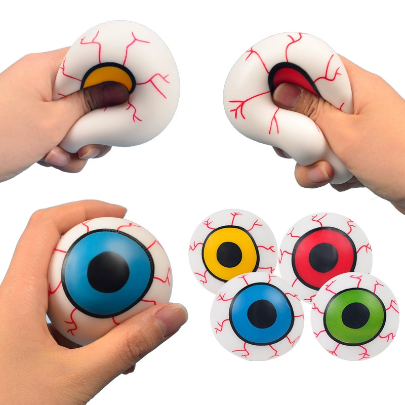 Halloween Horror Eyeball Squishy Toys - Soft Plastic Stress Balls, Novelty Fidget Gadgets, Perfect Party Favors, Gag 