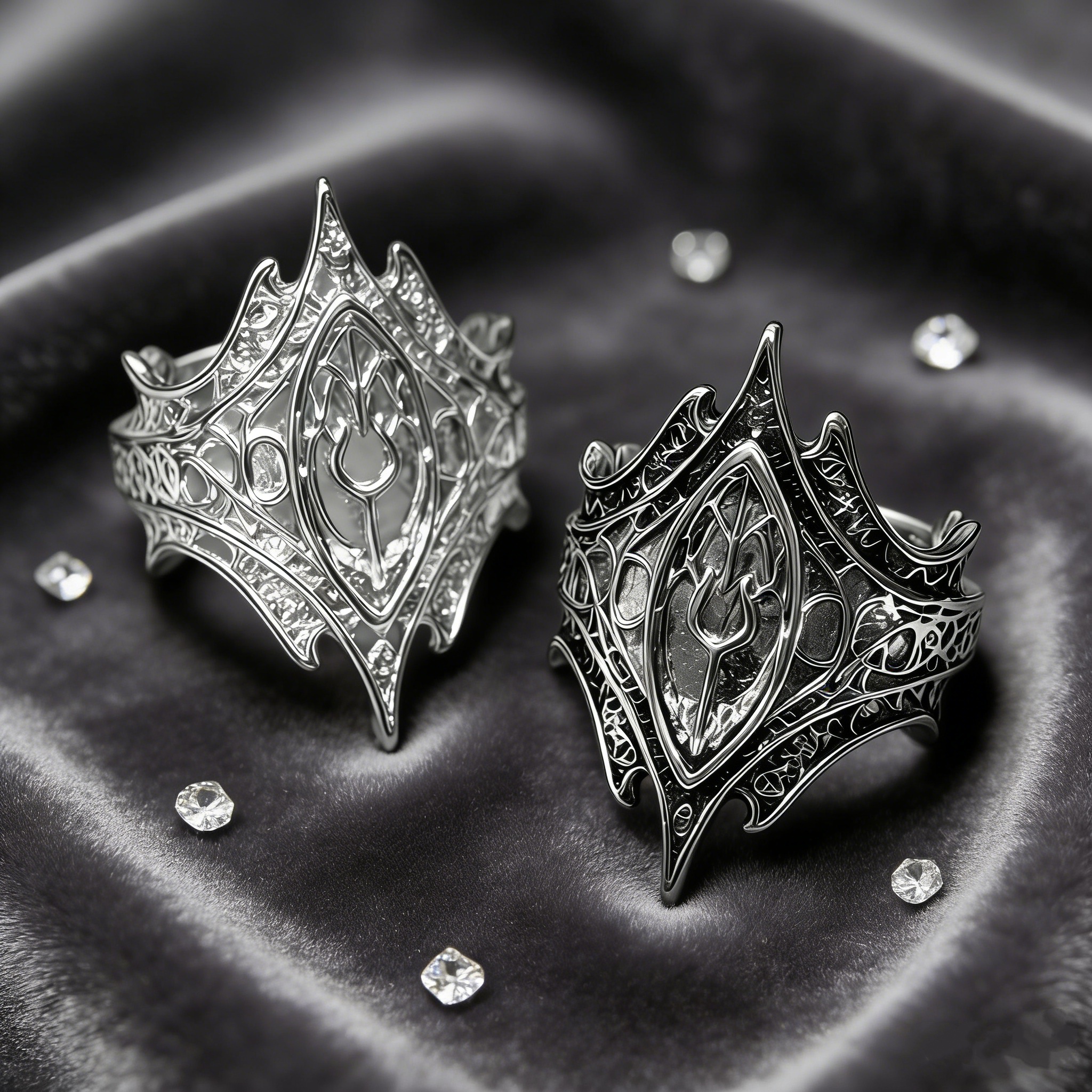 Dark Noble Rings - Exquisitely Carved Gothic Subculture Style, High-End Adjustable Couple Rings