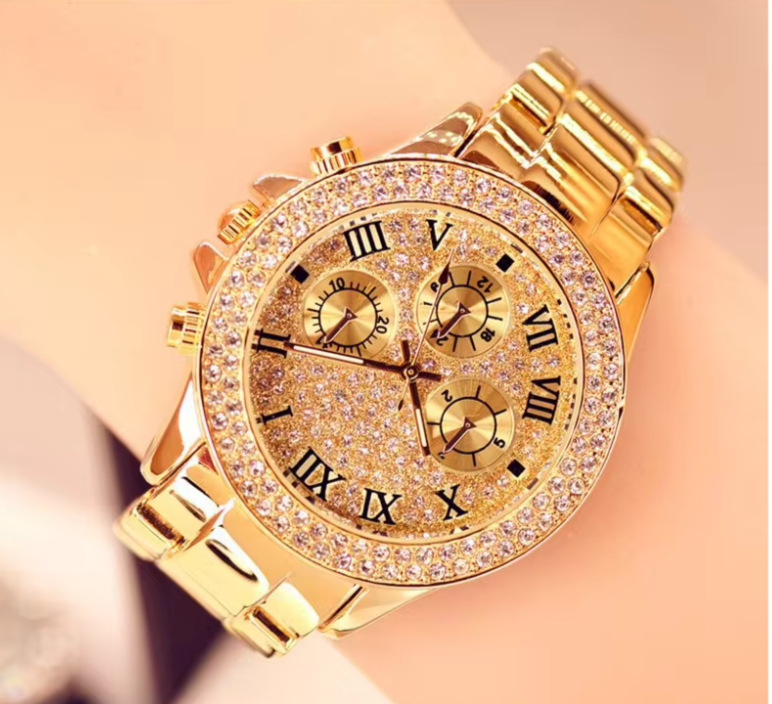Luxury Rhinestone Ladies Watch Gypsophila Quartz Watches Alloy Strap Crystal Watch Digtal Clock Wrist Watches
