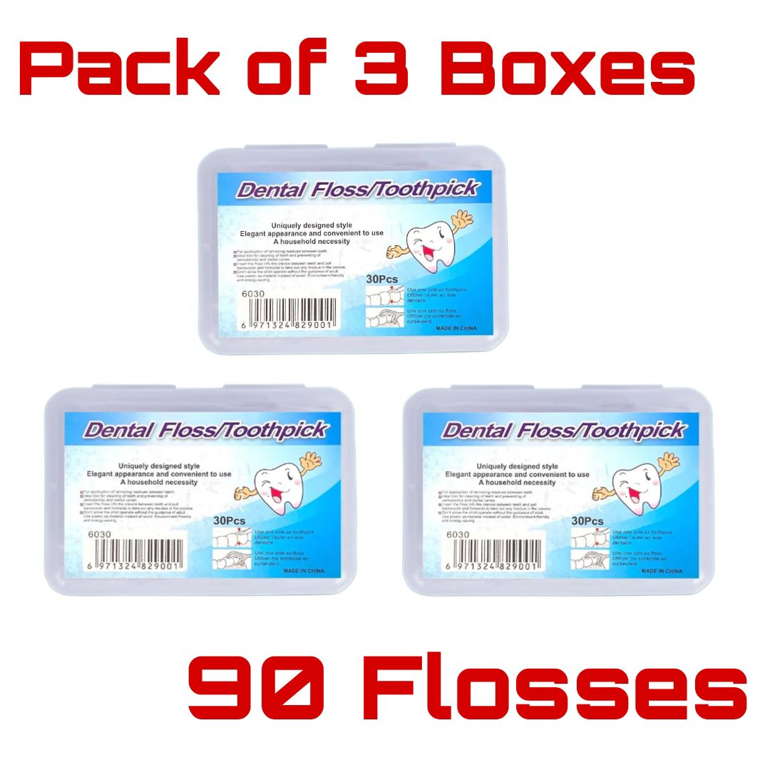 Pack of 3 Boxes | N Dental Floss Sticks | Eco-Friendly, Strong & Gentle Floss Picks | Oral Care for Healthy Teeth & Gums | Plastic Waste Reducing Dental Hygiene Solution ew Arrival 90pcs
