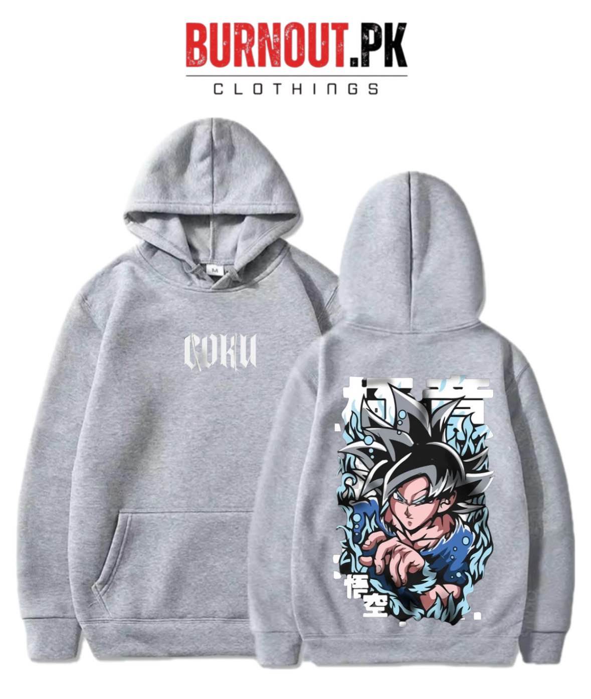 BURNOUT.PK NEW TRENDY WINTER COLLECTION PREMIUM QUALITY DTF DIGITAL HIGH QUALITY GOKU PRINTED HOODIES FOR MENS + BOYS + WOMENS