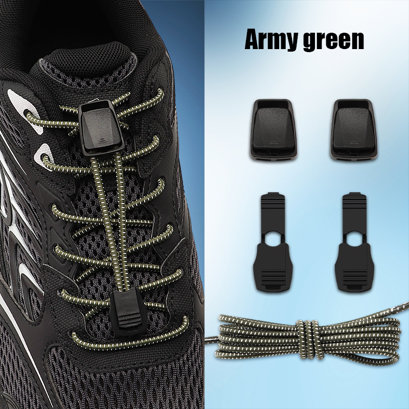 Elastic No Tie Shoelaces with Lock Buckle Stretch Quick Lace System for Sneakers Running Sports Shoes Adults Kids