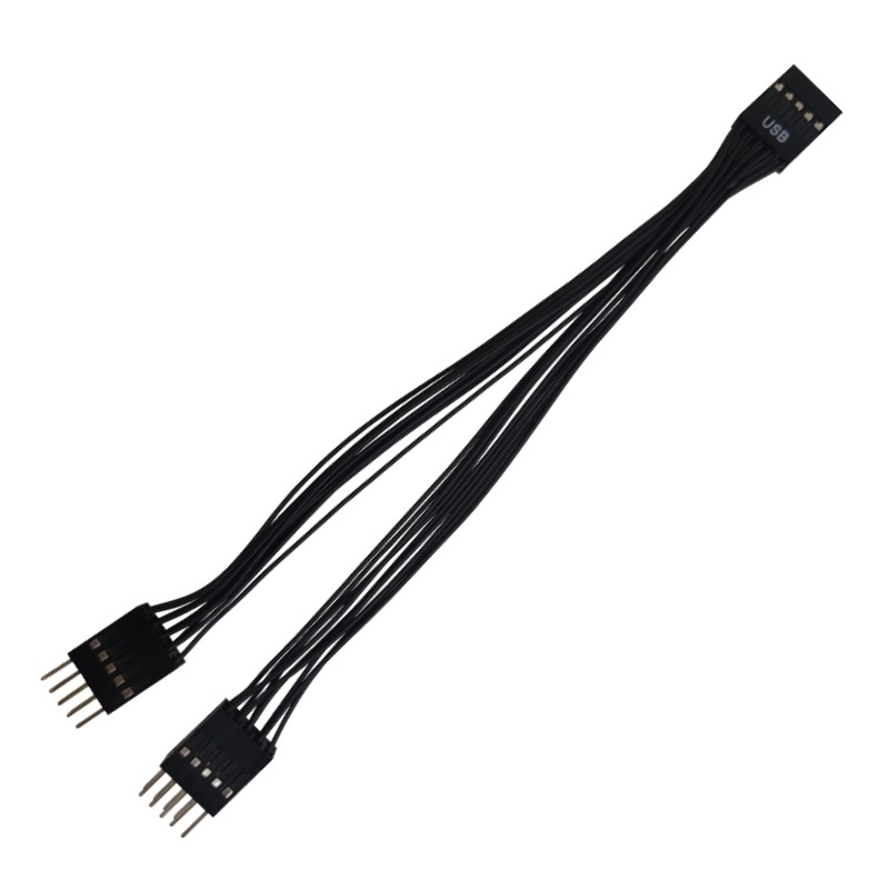 USB 9Pin Extension Splitter Cable 1 to 2 Motherboard Adapter USB2.0 9PIN Dual 9PIN Cord Interface Hub for PC Computer Cable