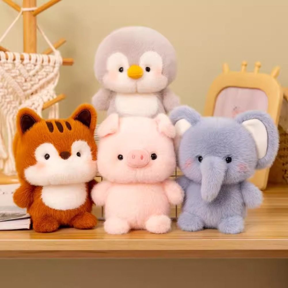 Cute Plush Companion Doll Anime Elephant Rabbit Bear Panda Cartoon Desk Companion Doll 16cm Soft Plush Toy Sleeping 