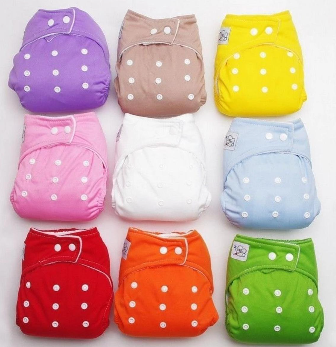 1PC Adjustable Reusable Lot Baby Kids Boys Girls Washable Cloth Diaper Nappies Baby Solid Diaper Cover 0-24 M available in multicolour